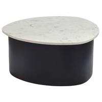 COUCHTISCH Schwarz/Weiß B: 63cm - Schwarz/Weiß, Design, Stein/Metall (63/63/30cm) - MID.YOU