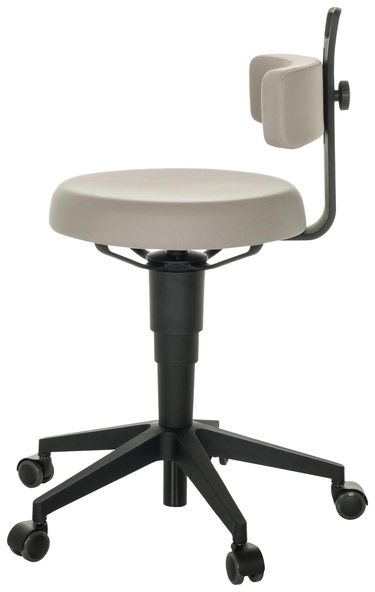 Bürohocker Top Work Flex - Schwarz/Grau, Basics, Kunststoff/Textil (40/74-86/46cm) - MID.YOU