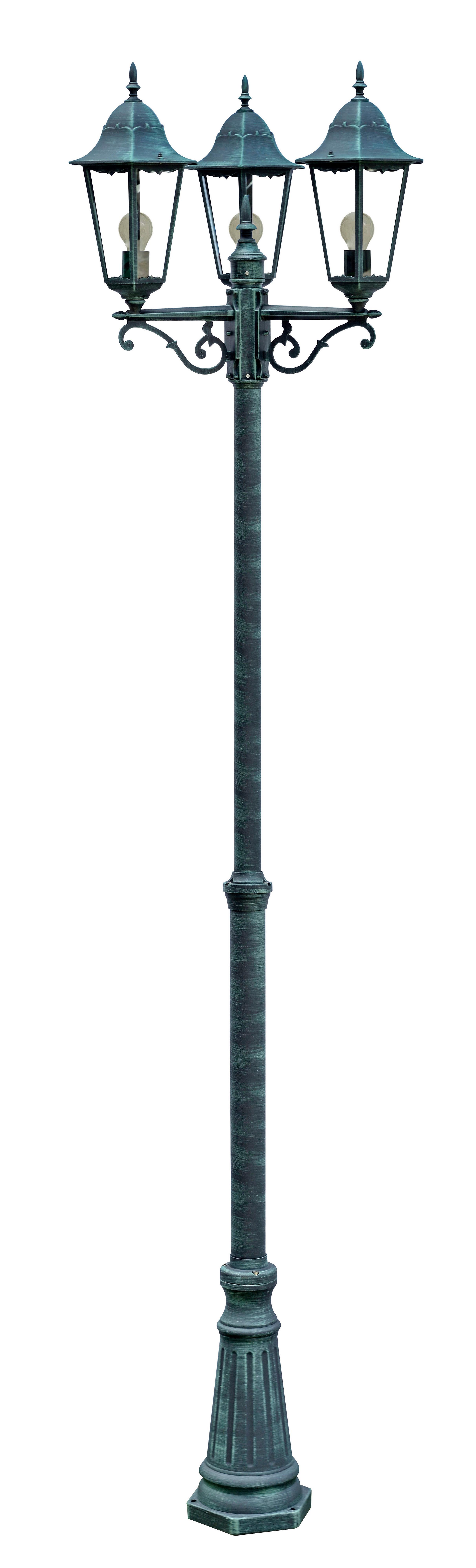 Außenstehleuchte Norderney Schwarz/Grün - Dunkelgrün, Basics, Glas/Metall (58/220/55cm)