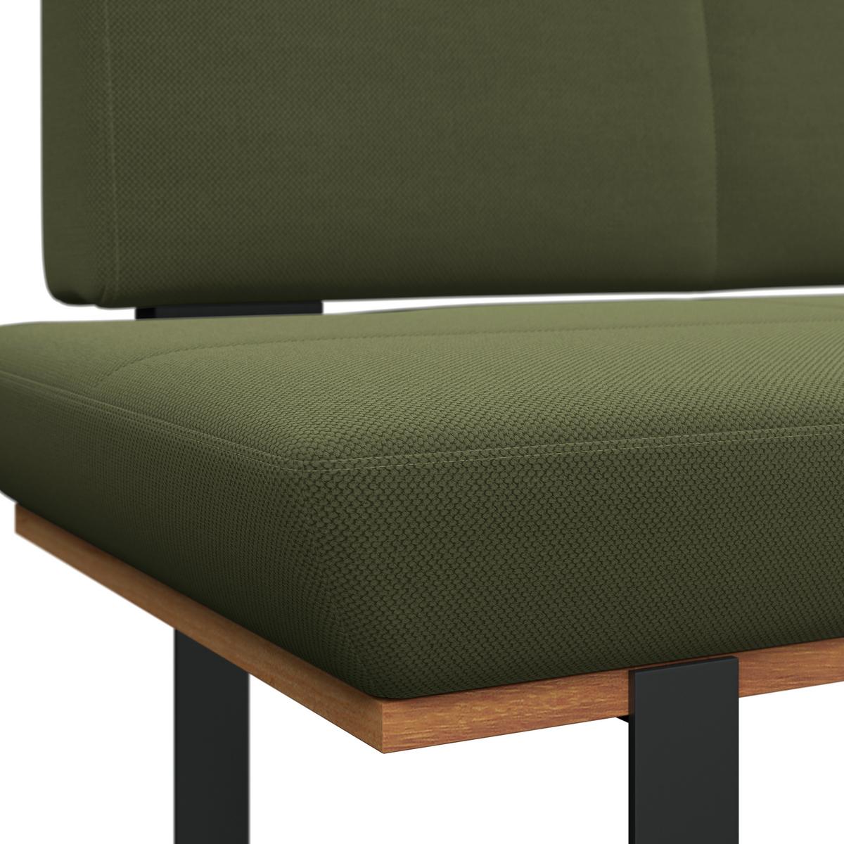 Eckbank Tristan Webstoff beige, S:245x175cm - Schwarz/Grün, MODERN, Holz/Textil (245/175cm) - James Wood