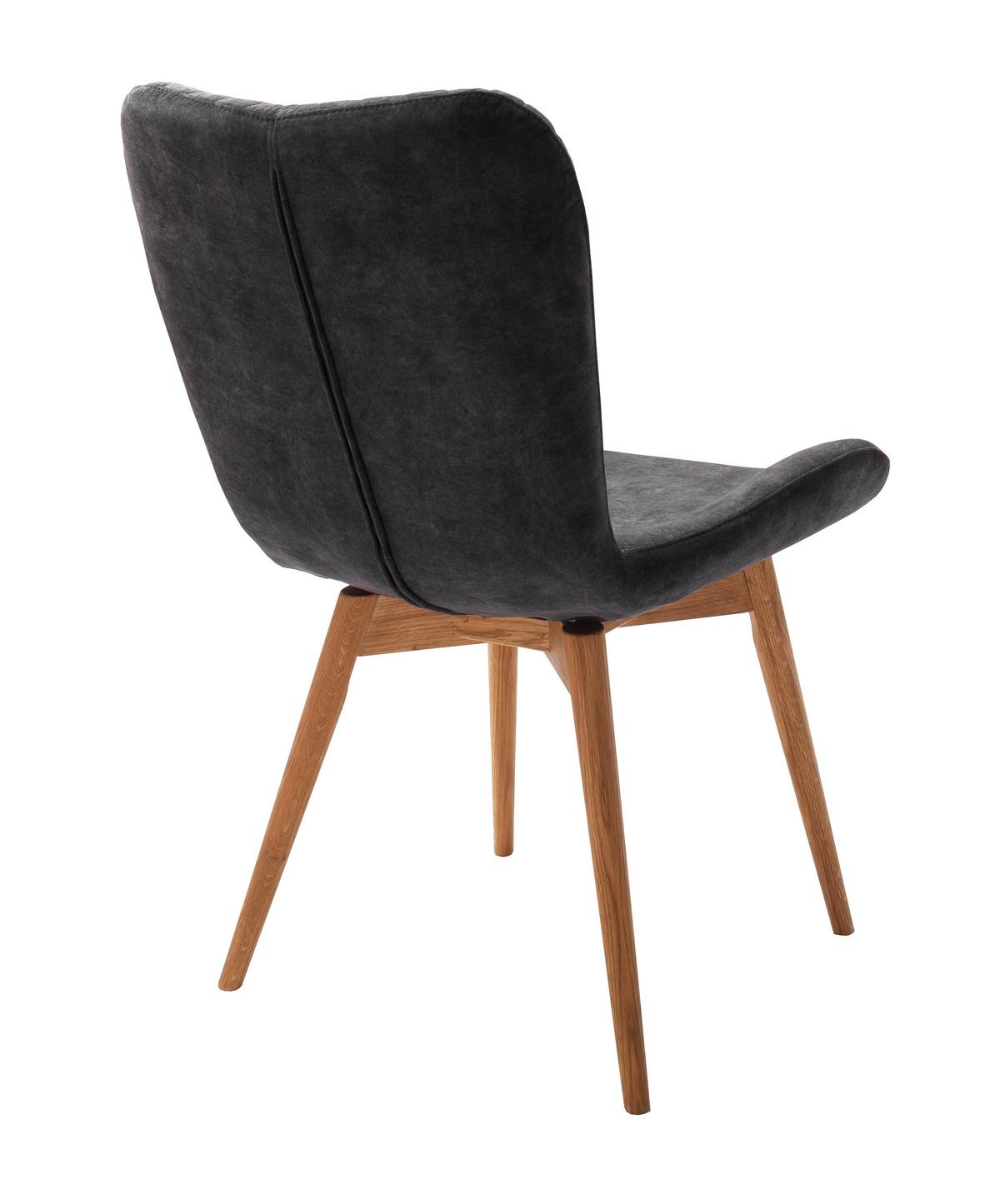 Stuhl Sarander Anthrazit Echtholz-Beine - Wildeiche/Anthrazit, Basics, Holz/Textil (58/88/67cm) - MID.YOU