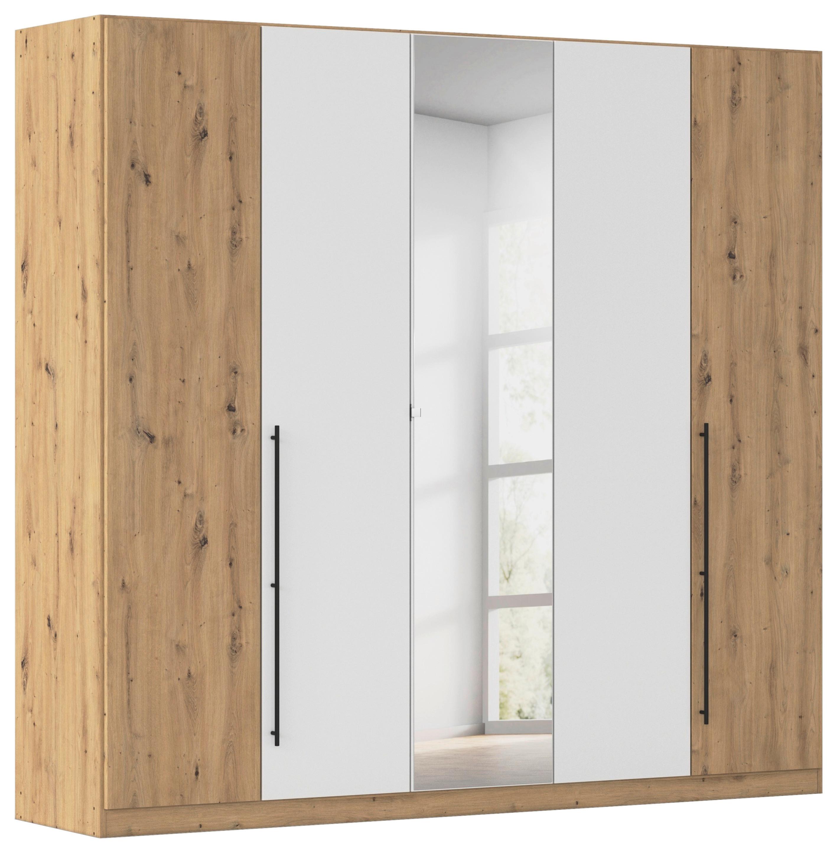Kleiderschrank Safari mit Spg. Weiß/Eiche Dekor B: 226cm