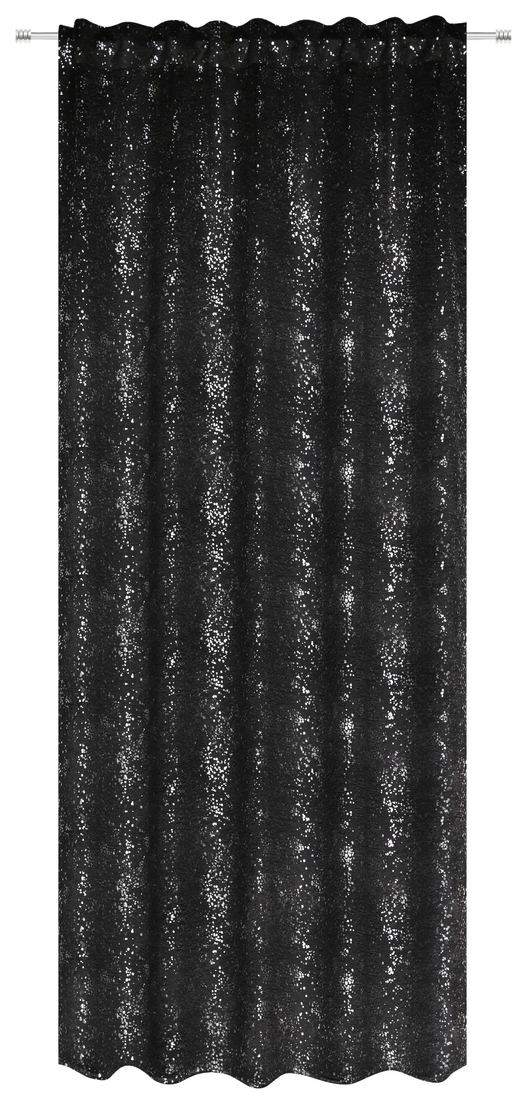 Fertigvorhang Elise - Schwarz, MODERN, Textil (135/245cm) - Luca Bessoni