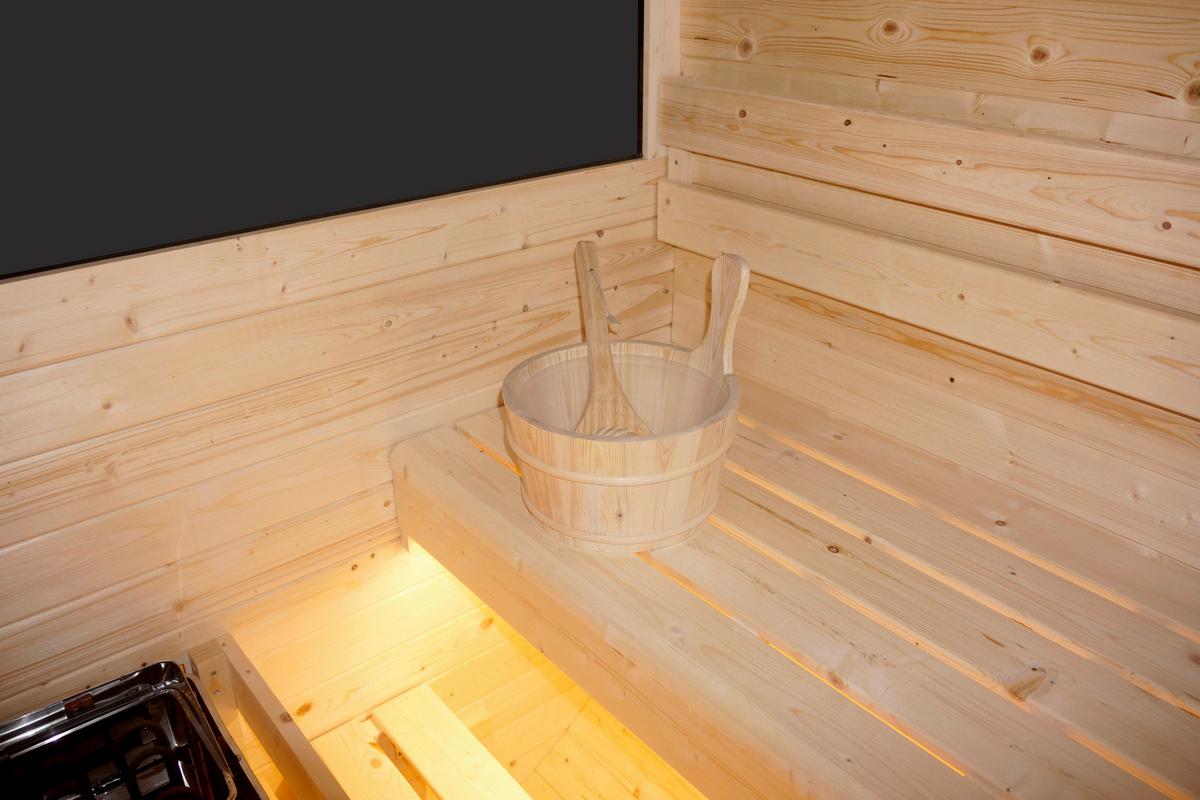 Sauna Hanko Fichtefarben B: 180 cm - Fichtefarben, KONVENTIONELL, Holz (210/180/210cm) - Sanotechnik