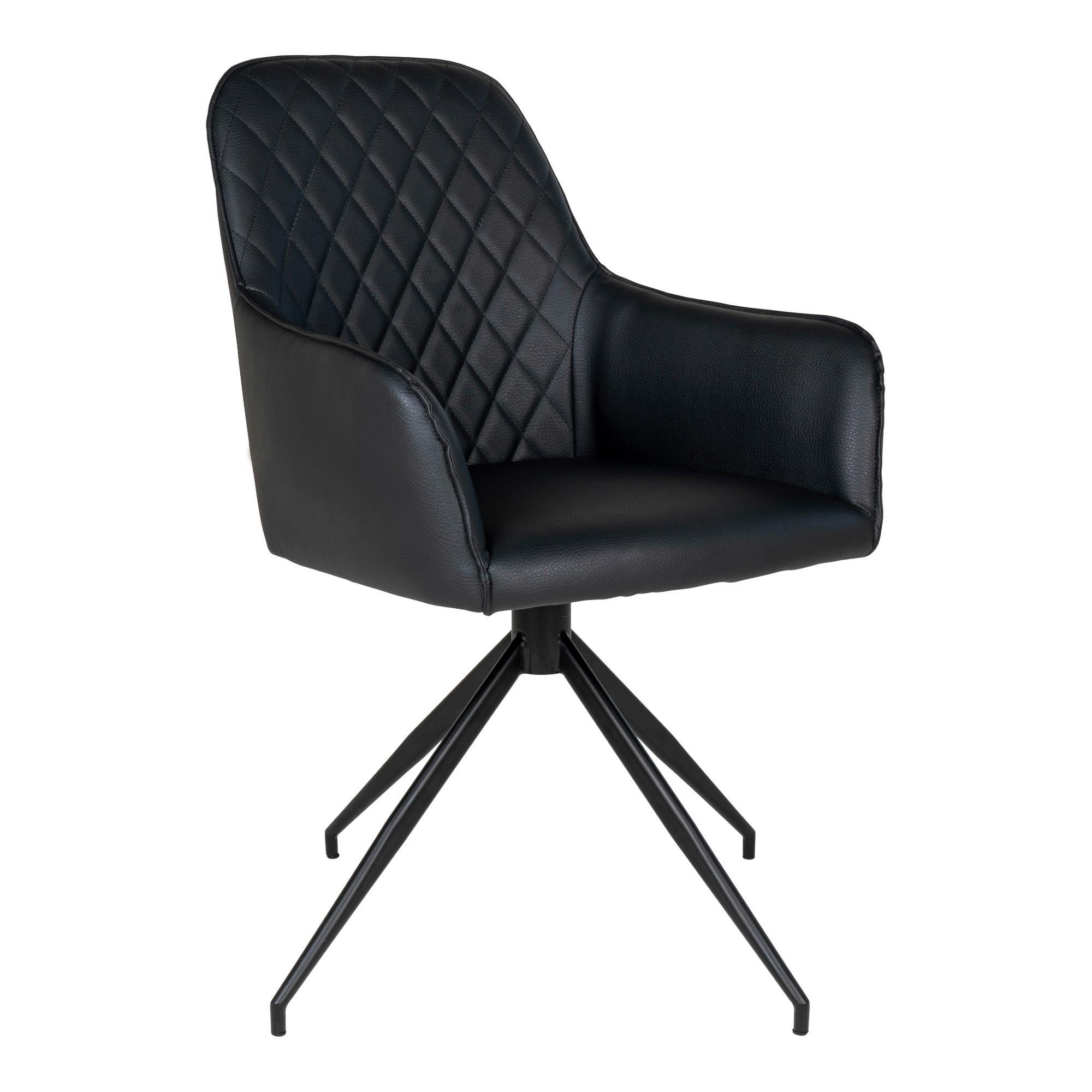 Armlehnstuhl Harbo Schwarz B: 56 Cm - Schwarz, MODERN, Textil/Metall (56/89/62cm) - MID.YOU
