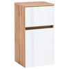Unterschrank grifflos Helsinki B: 40 cm Weiß/Eiche Dekor - Eichefarben/Silberfarben, KONVENTIONELL, Glas/Holzwerkstoff (40/79/35cm) - Held