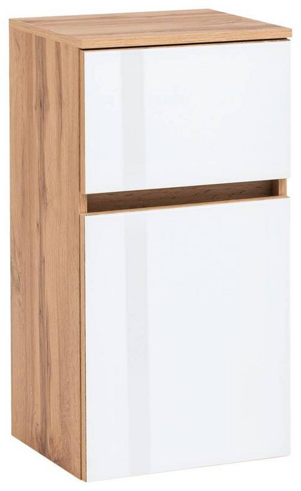 Badmöbel-Set 6-Tlg. inkl. LED Helsinki, Weiß/Eiche - Eichefarben/Weiß, KONVENTIONELL, Glas/Holzwerkstoff (160cm) - Held