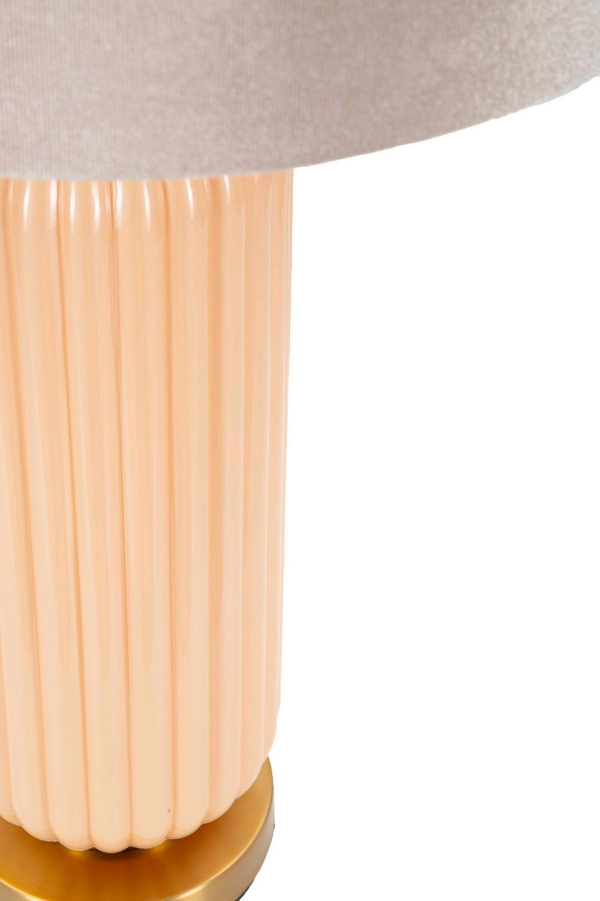 Tischleuchte Perly C Perlmutt, Goldfarben B: 35,5cm - Perlmutt/Goldfarben, Basics, Glas/Textil (35.5/64/35.5cm)