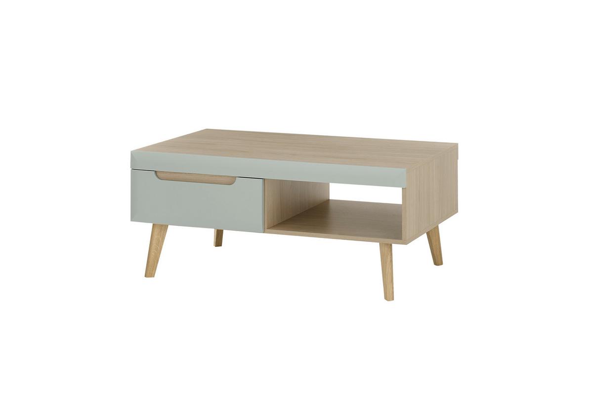 Couchtisch Svante Torge Grün/eichefarben B: 107 Cm - Eichefarben/Grün, Design, Holzwerkstoff (107/46/67cm) - MID.YOU