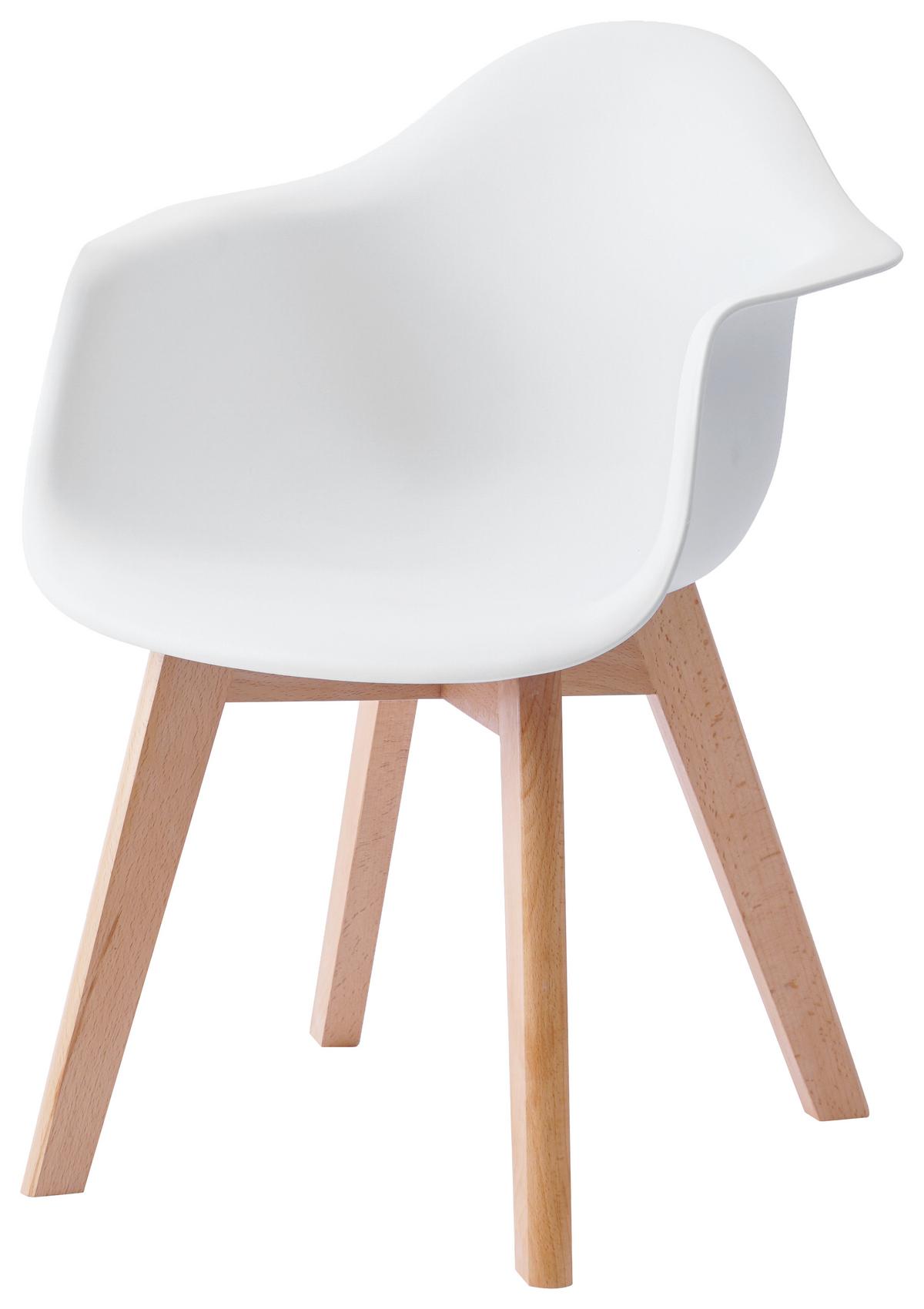Kinderstuhl Bambino Echtholz Buchef./Weiß Sitzhöhe 32,5 cm - Buchefarben/Weiß, MODERN, Holz/Kunststoff (42/57,5/30cm) - Ondega