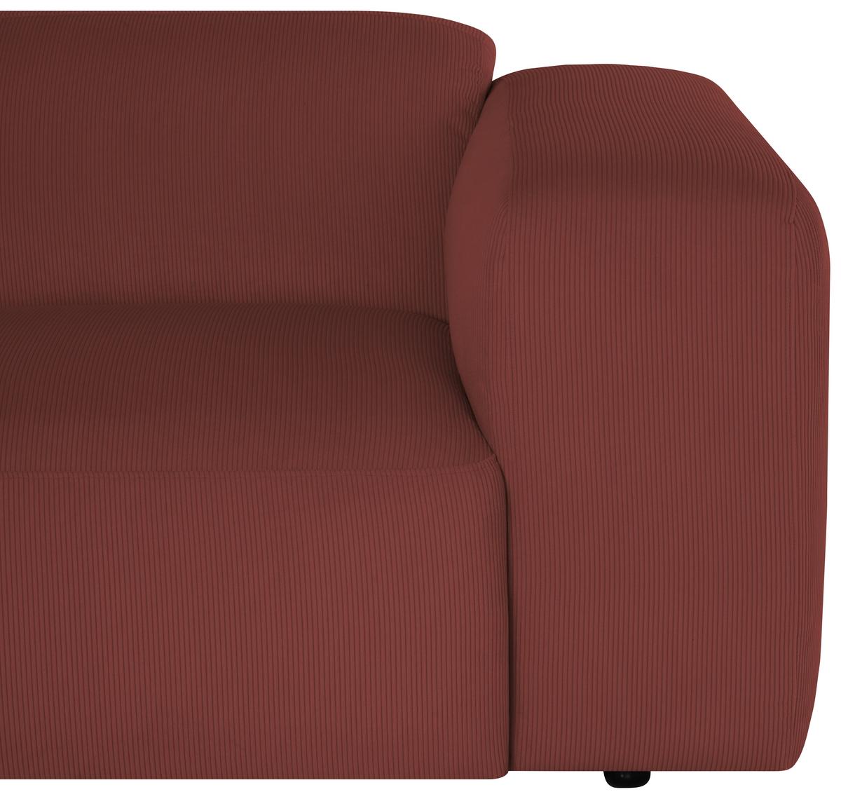 Ecksofa Hannah Rot 170x252 cm - Rot/Schwarz, Design, Textil (170/252cm) - MID.YOU