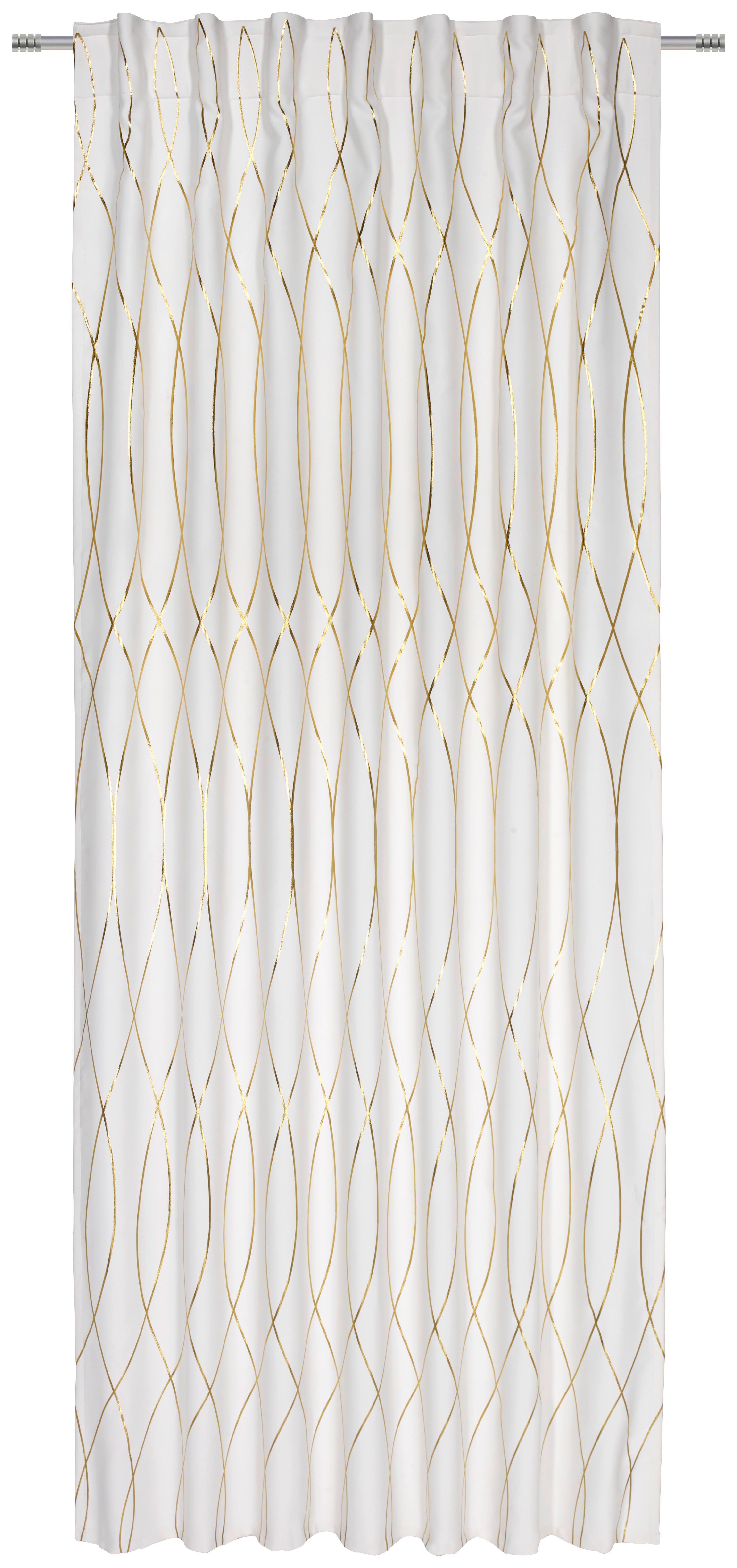 Zatemňovací Závěs Glamour, 140/245 Cm - bílá/barvy zlata, Lifestyle, textil (140/245cm) - Modern Living