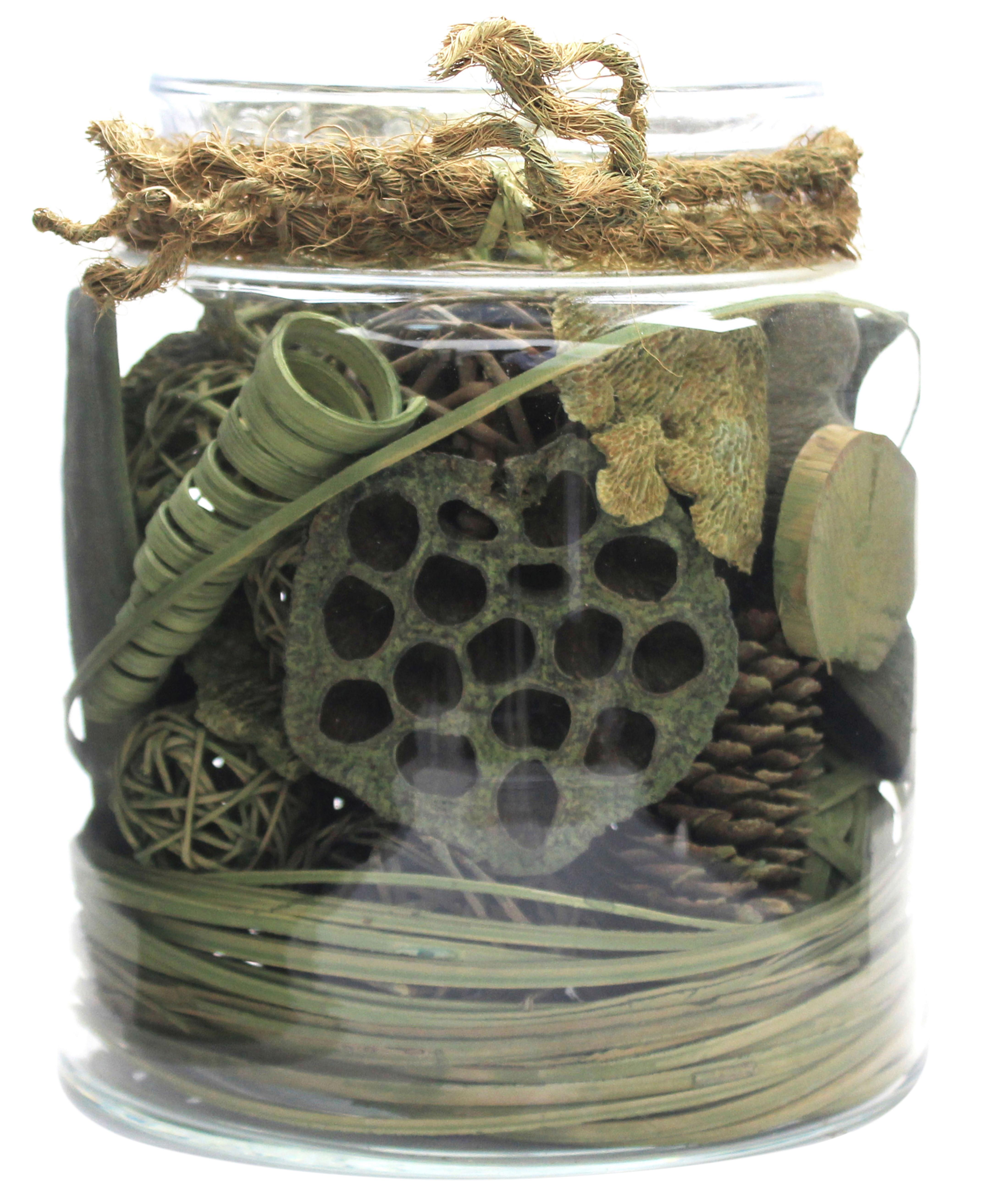 Dekoglas Flora Grün, 18x20 cm - Grün, LIFESTYLE, Glas/Naturmaterialien (18/20/18cm) - Kayoom