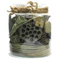 Dekoglas Flora Grün, 18x20 cm - Grün, LIFESTYLE, Glas/Naturmaterialien (18/20/18cm) - Kayoom