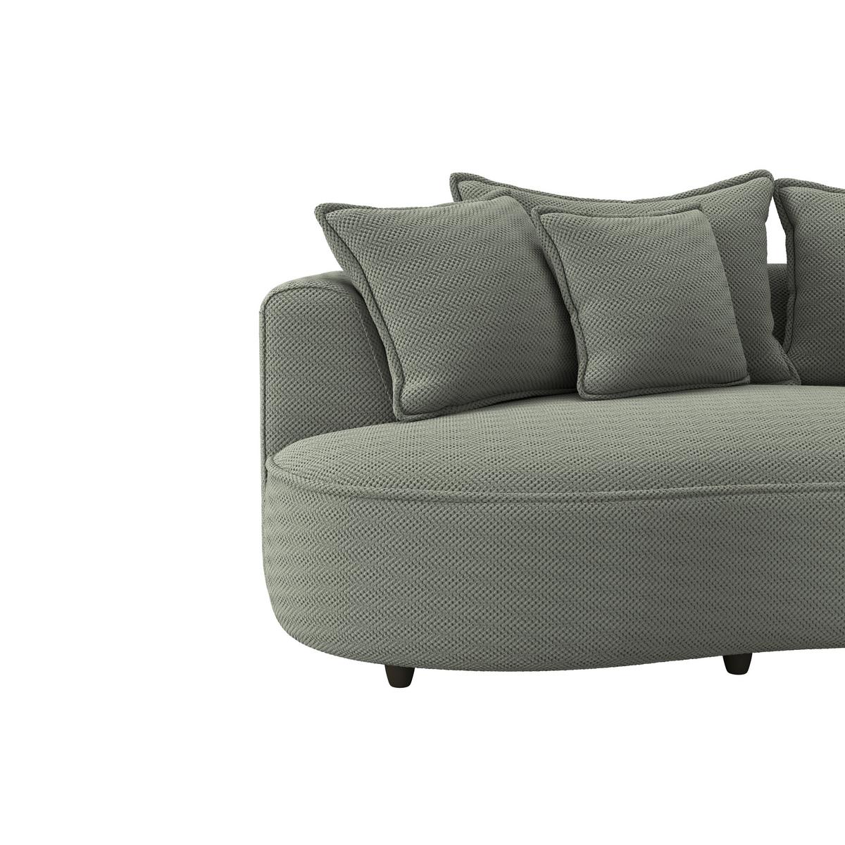 Rohová sedačka LEVI, pravá, zelená, se 7 polštáři - černá/zelená, Moderní, textil/plast (287/168cm)