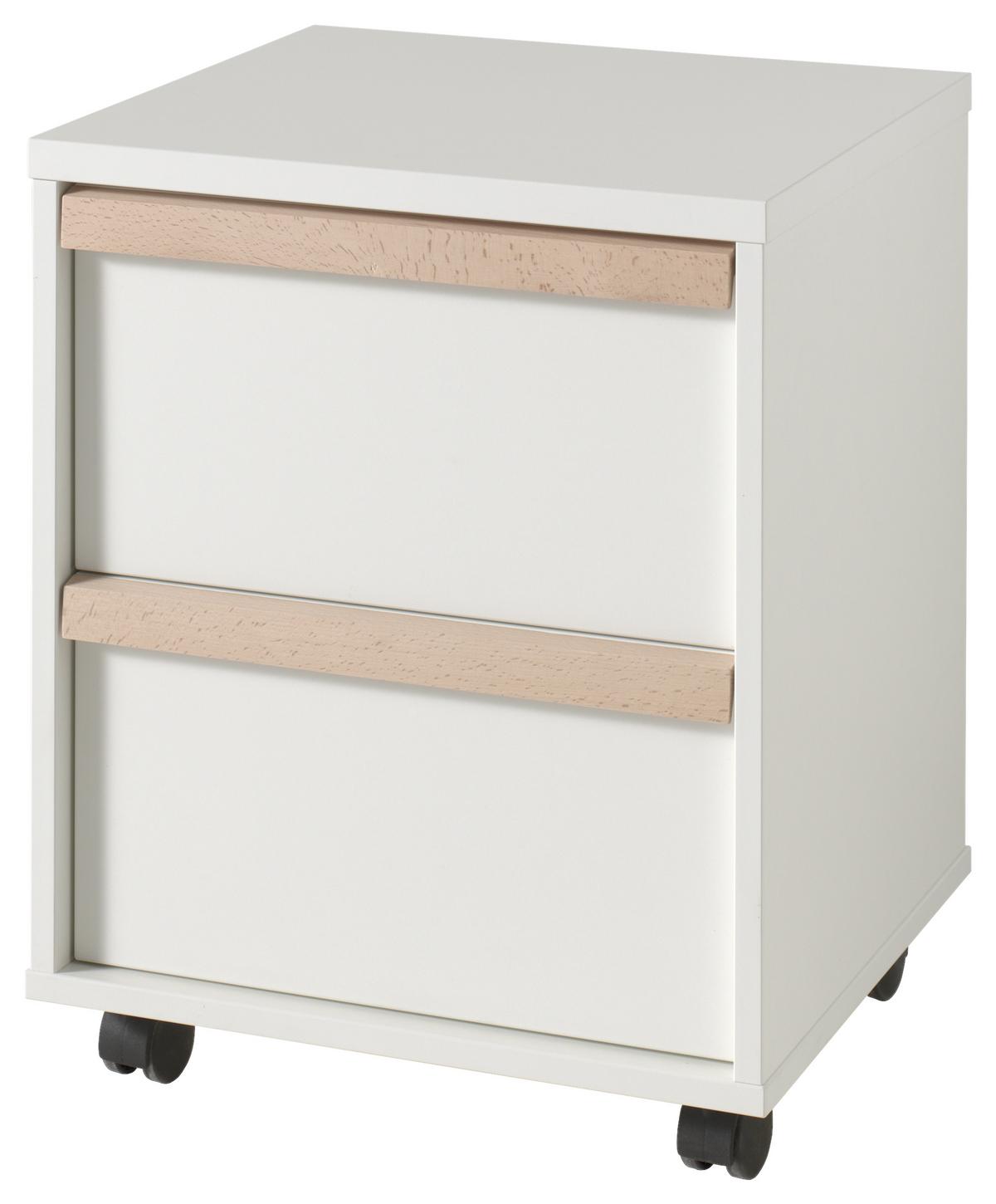 Rollcontainer London Weiß Bht: 48,1x60x44 Cm, 2 Laden - Weiß, MODERN, Holzwerkstoff (48,1/60/44cm) - MID.YOU
