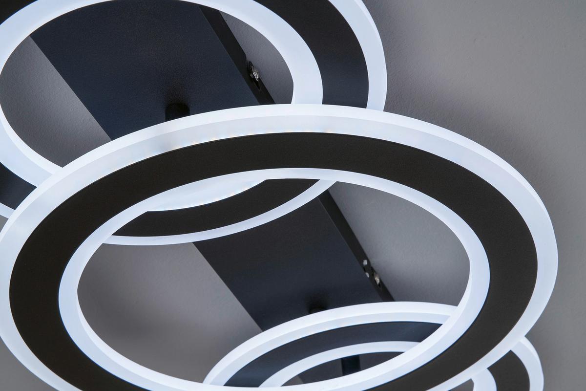 LED-Deckenleuchte 21434 Circle - Schwarz/Weiß, Design, Metall (76,5/36/8cm) - Fischer & Honsel