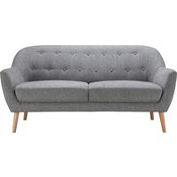 Dvojmiestna pohovka Anela, sivá - sivá/prírodná farba, Modern, drevo/textil (168/79/84cm) - Bessagi Home