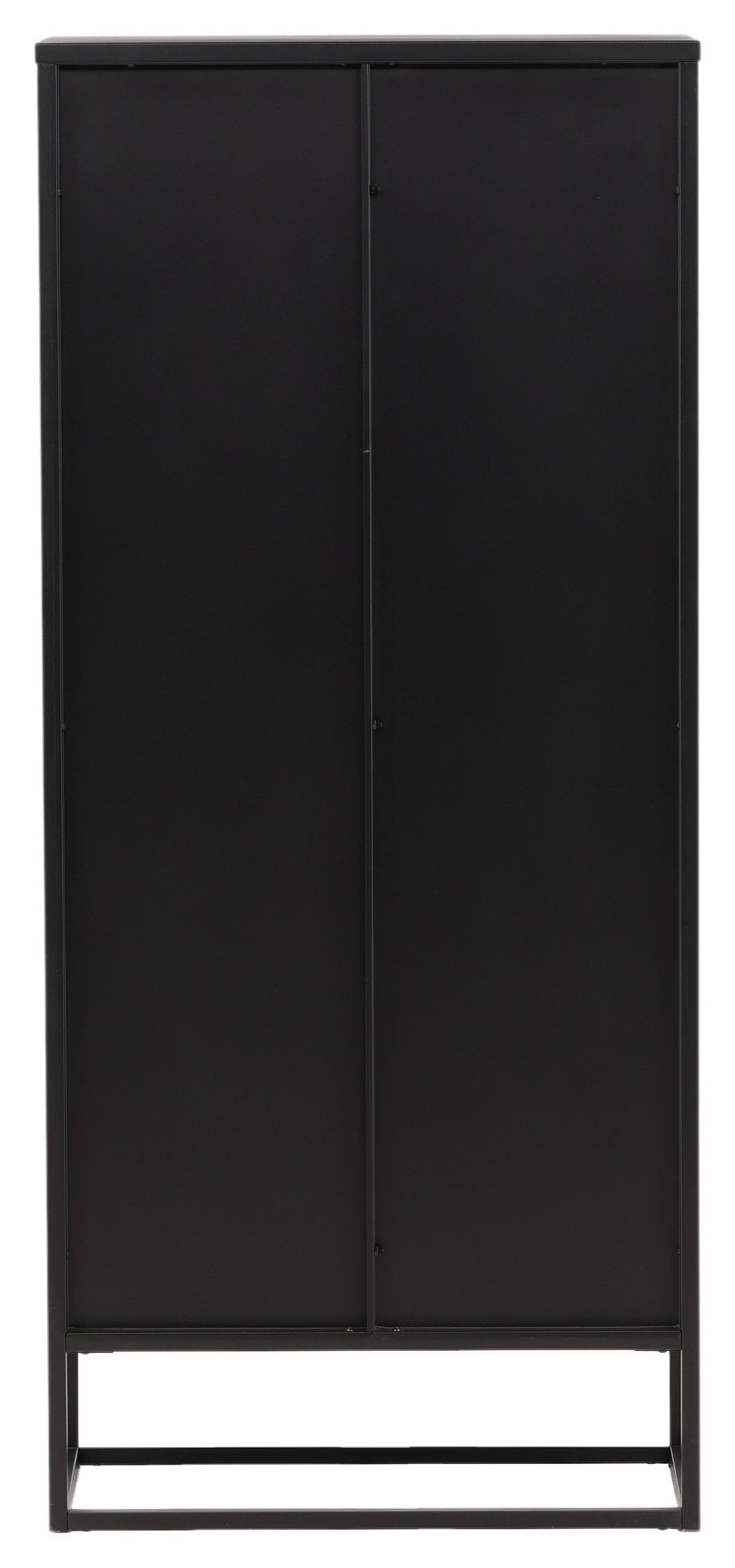 Highboard Garis - Schwarz, Design, Glas/Metall (70/160/40cm) - Livetastic