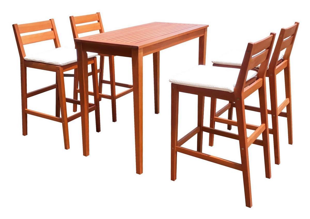 Gartenmöbel Set 5-Tlg. Maine Eukalyptusholz - Eukalyptusholzfarben/Braun, MODERN, Holz - Gardenson