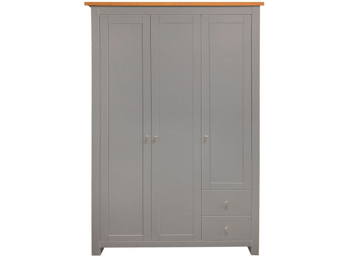 Gaderobenschrank Emerald Grau Eiche Dekor B: 112 cm - Eichefarben/Grau, Design, Holzwerkstoff (112/180/52cm) - MID.YOU