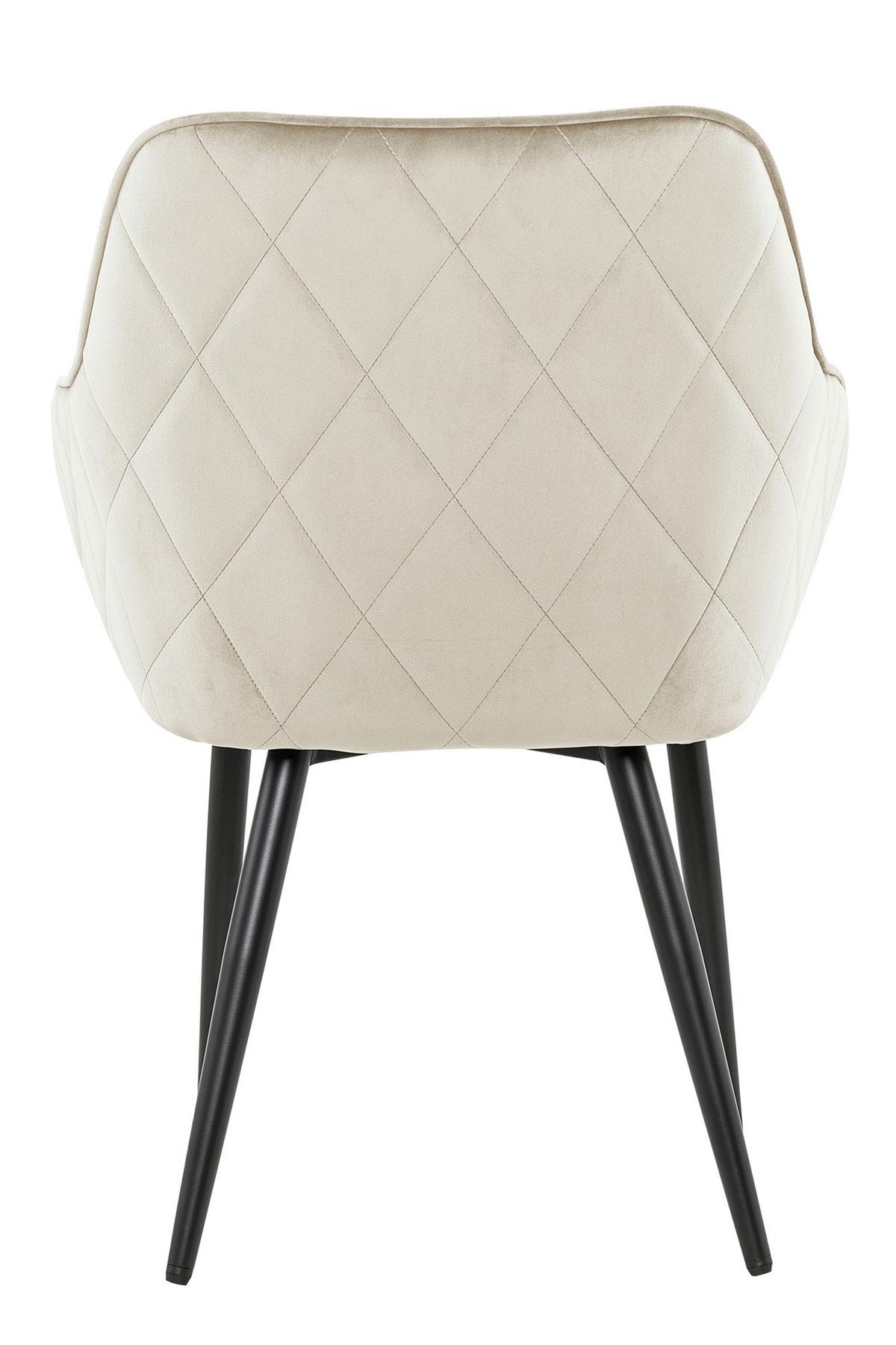 Armlehnstuhl Creme B: 61cm - Creme/Schwarz, MODERN, Textil/Metall (61/85/60cm) - Livetastic