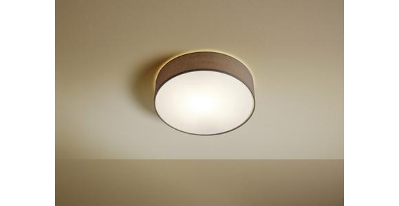 Deckenleuchte Kora Ø 38 Cm Mit Textilem Lampenschirm - Taupe/Weiß, KONVENTIONELL, Textil/Metall (38/11cm) - James Wood