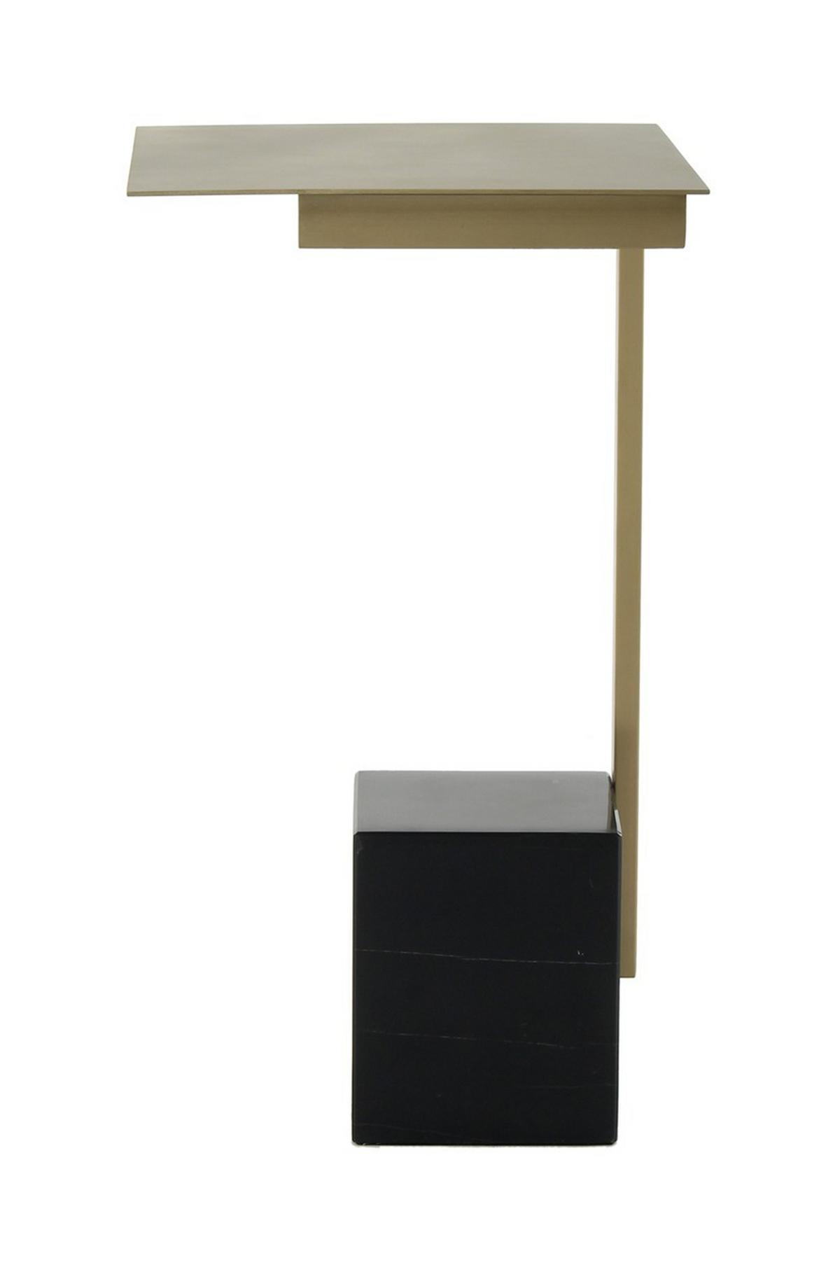 ODKLÁDACÍ STOLEK OSCAR 200SCHWARZ - bílá/černá, Design, kov/kámen (30 cm/56 cm/30 cmcm) - Kayoom