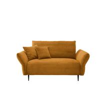 2-Sitzer-Sofa Vanilla Goldfarben - Goldfarben/Schwarz, Design, Textil (163/97/102cm) - Livetastic