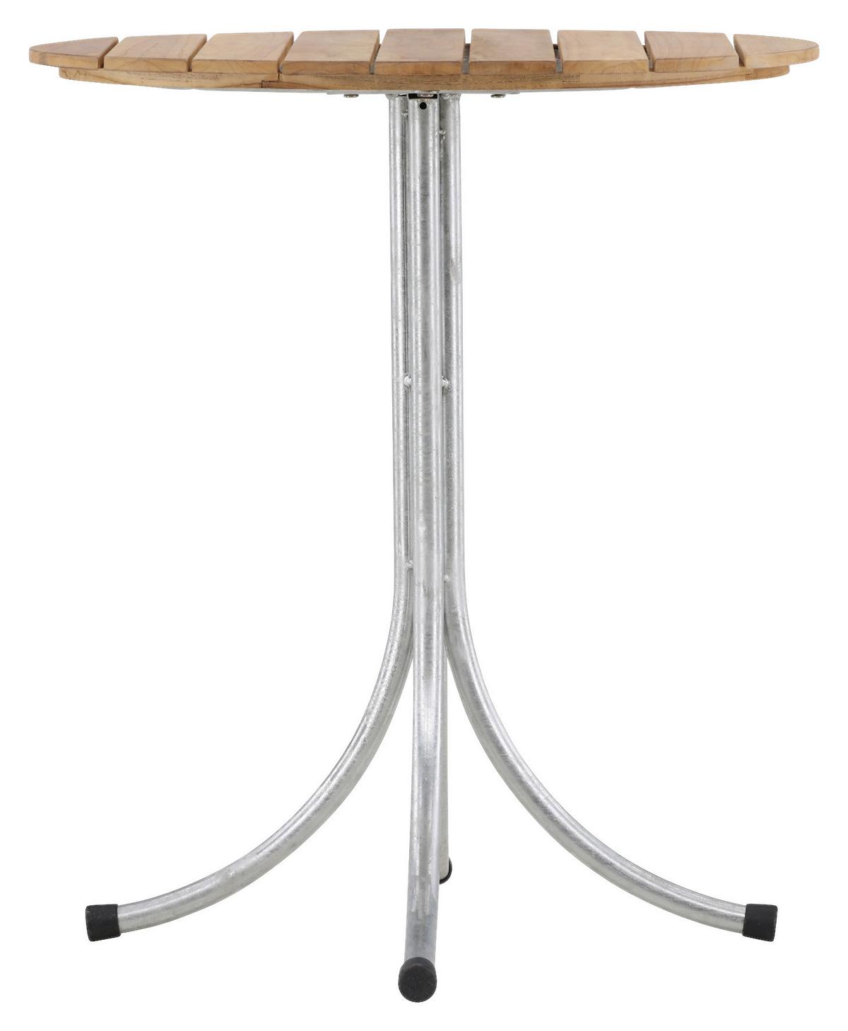Gartentisch Holmsund - Silberfarben/Teakfarben, KONVENTIONELL, Holz/Metall (65/65/75cm) - Gardenson