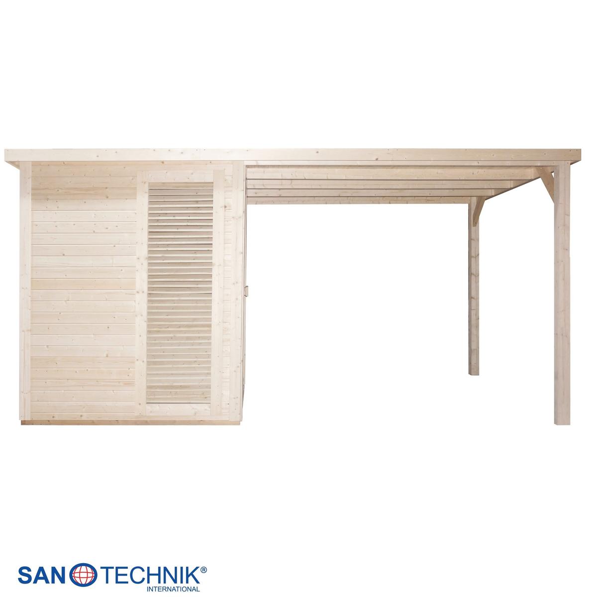 SAUNA Rauma Naturfarben B: 230 cm - Naturfarben, KONVENTIONELL, Holz (460/230/219,5cm) - Sanotechnik