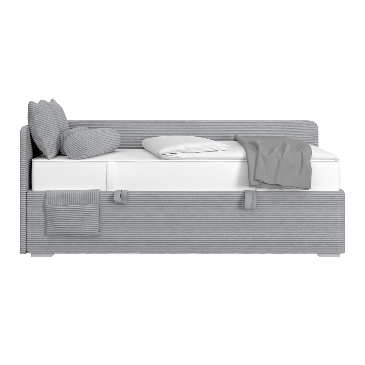 Kárpitozott Ágy Remi 90/200cm - ezüstszínű, Modern, textil/fa (90/200cm)
