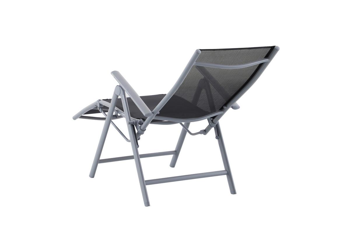 GARTENSESSEL RELAXSESSEL ARIOLA - Schwarz/Grau, MODERN, Kunststoff/Metall (56/112/81cm) - Gardenson