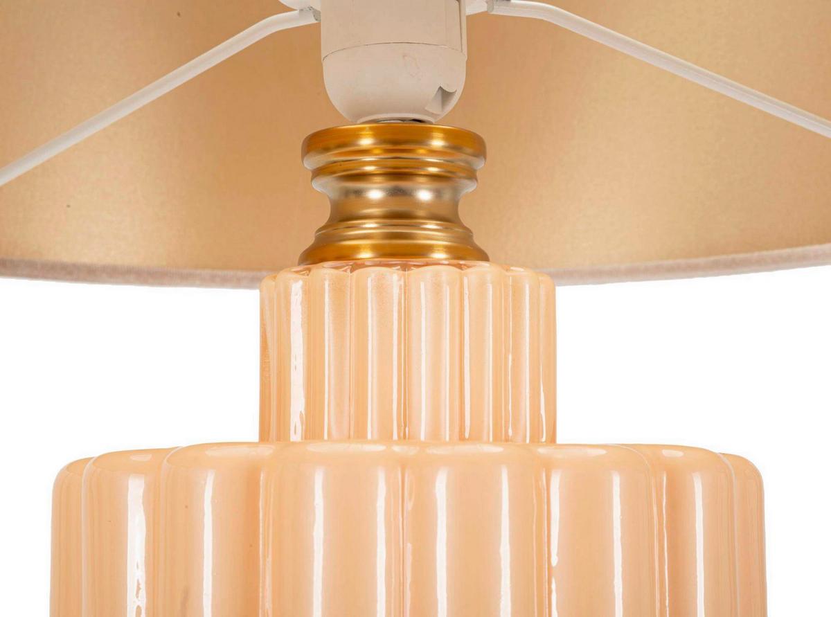 Tischleuchte Goldfarben, Perlmutt B: 40,5cm - Perlmutt/Goldfarben, Basics, Glas/Textil (40.5/69.5/40.5cm)