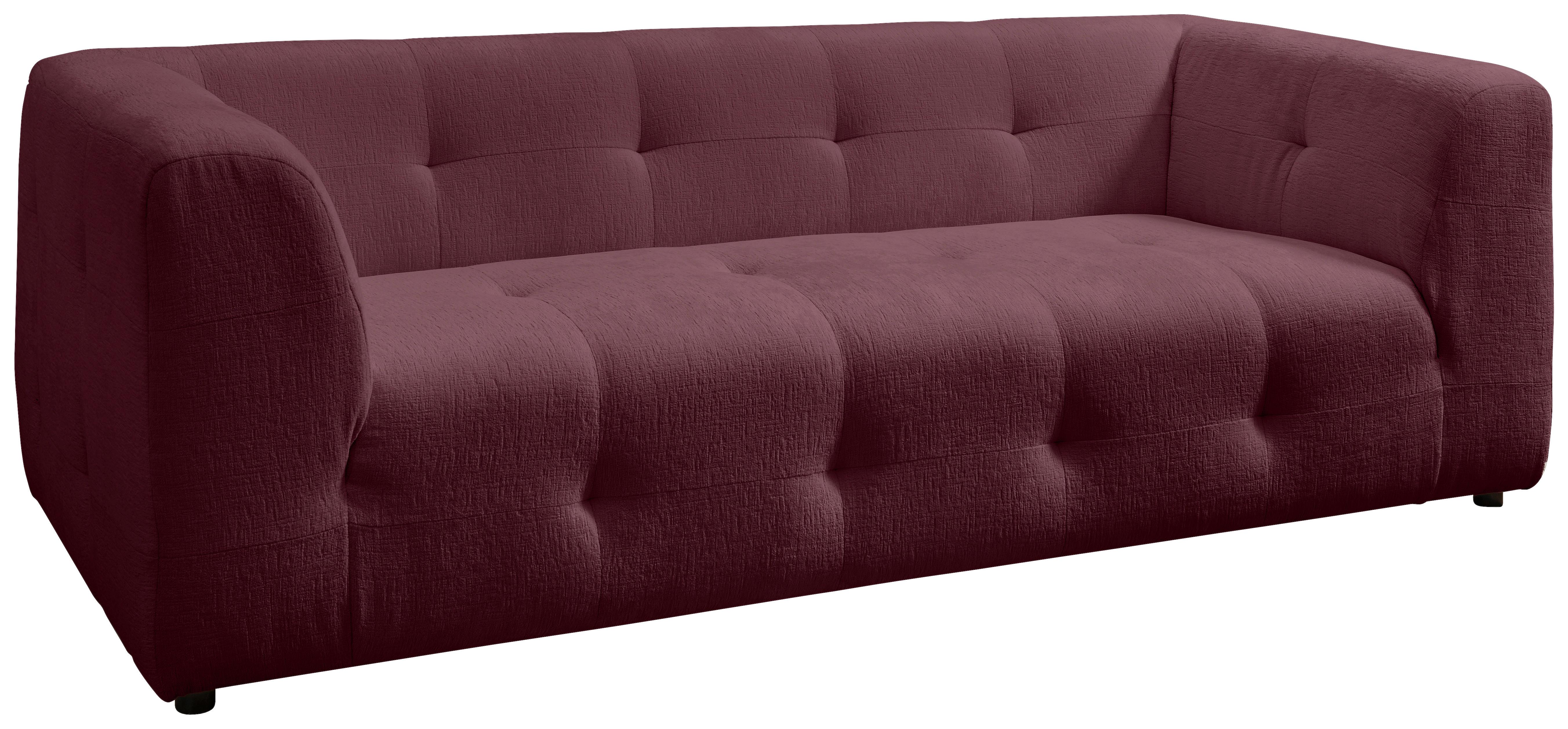 2,5-sitzer Velice, Bordeaux B: 218 Cm - Bordeaux/Schwarz, Design, Textil (218/72/95cm) - Livetastic