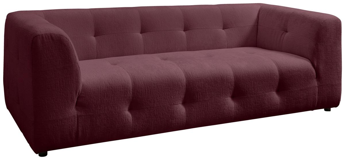 2,5-Sitzer Velice, Bordeaux B: 218 cm - Bordeaux/Schwarz, Design, Textil (218/72/95cm) - Livetastic