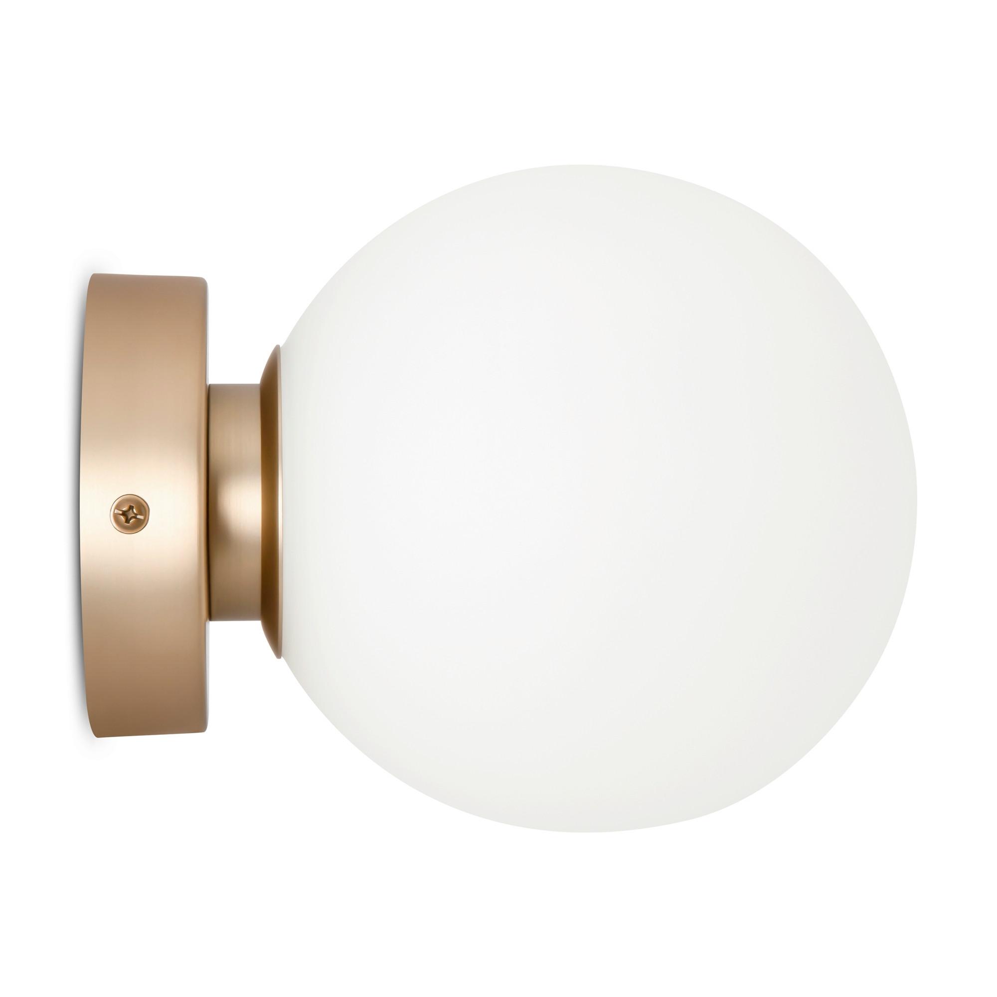 Wandleuchte Basic Form - Goldfarben/Weiß, Trend, Glas/Metall (15/18cm) - MAYTONI