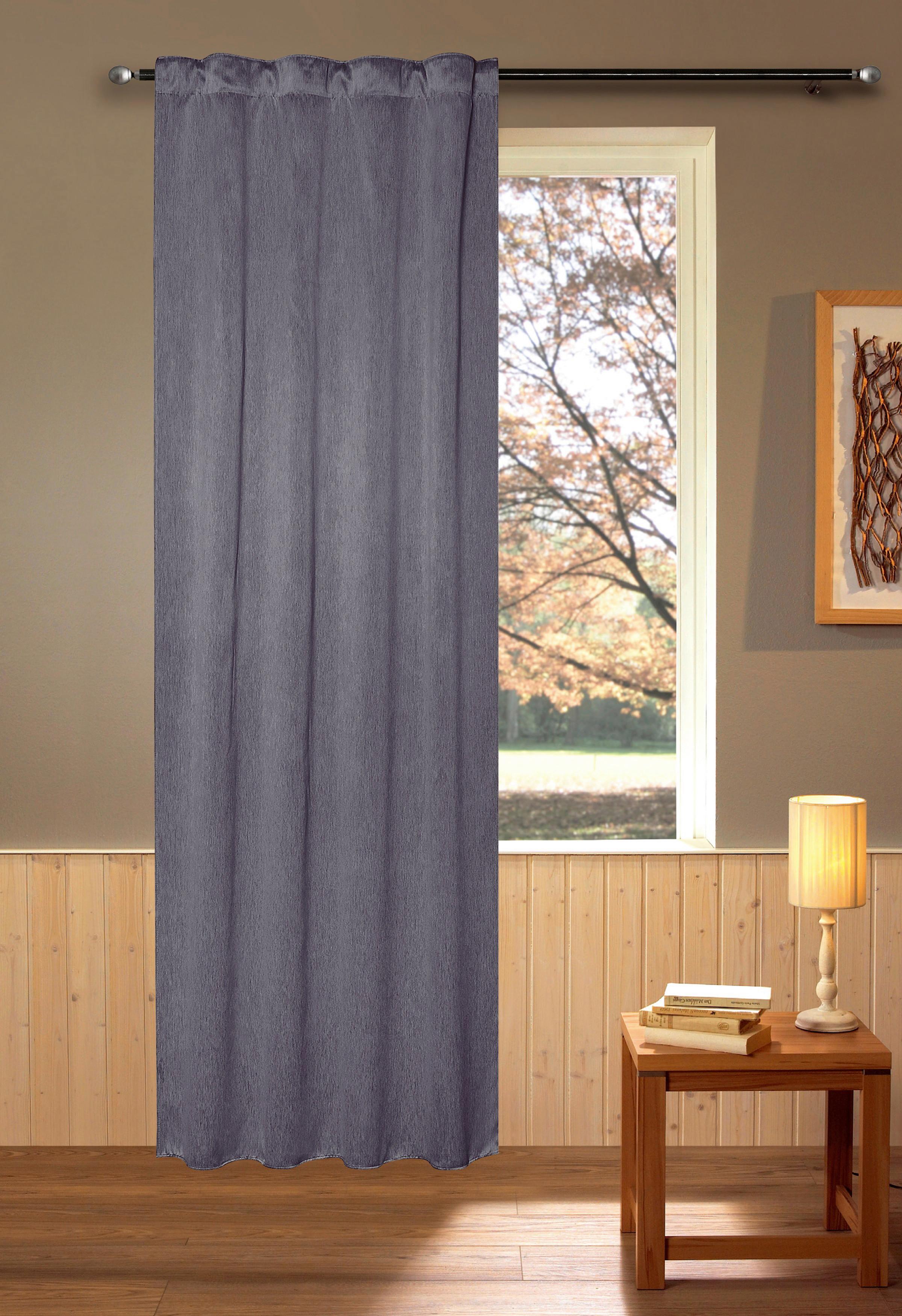 Verdunkelungsvorhang Mara - Anthrazit, ROMANTIK / LANDHAUS, Textil (135/245cm) - James Wood