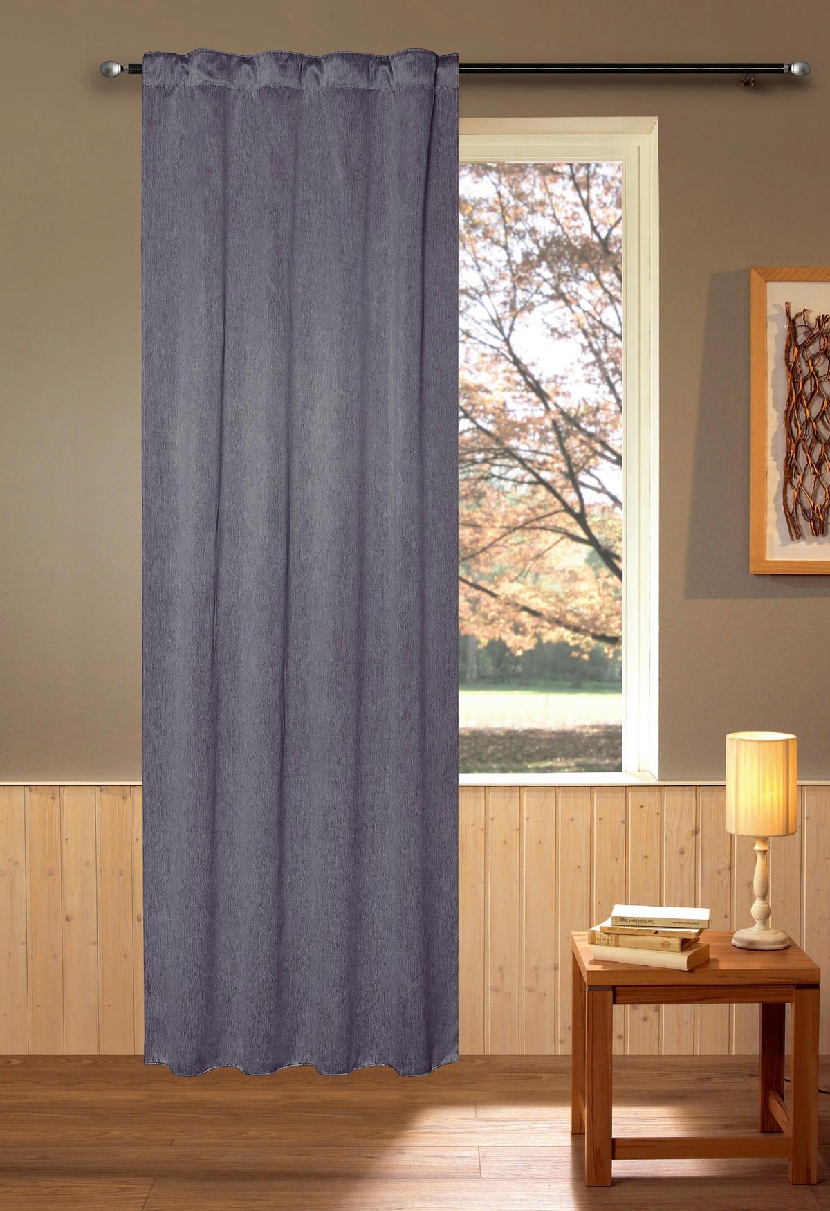 Verdunkelungsvorhang Mara - Anthrazit, ROMANTIK / LANDHAUS, Textil (135/245cm) - James Wood