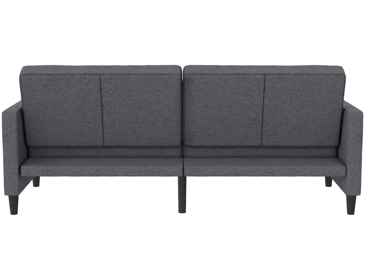 Schlafsofa Palermo Grau, mit Schlaffunktion - Schwarz/Grau, Basics, Textil (207/86/86cm) - Livetastic