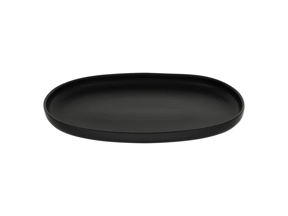 Servierplatte Uno Keramik Schwarz D: Ca. 33 Cm - Schwarz, Trend, Keramik (33cm) - Creatable