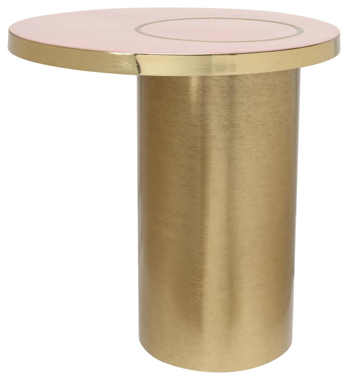 Beistelltisch Art Deco 2325 Goldfarben/rosa B: 50 Cm - Goldfarben/Rosa, Design, Metall (51/50cm) - Kayoom