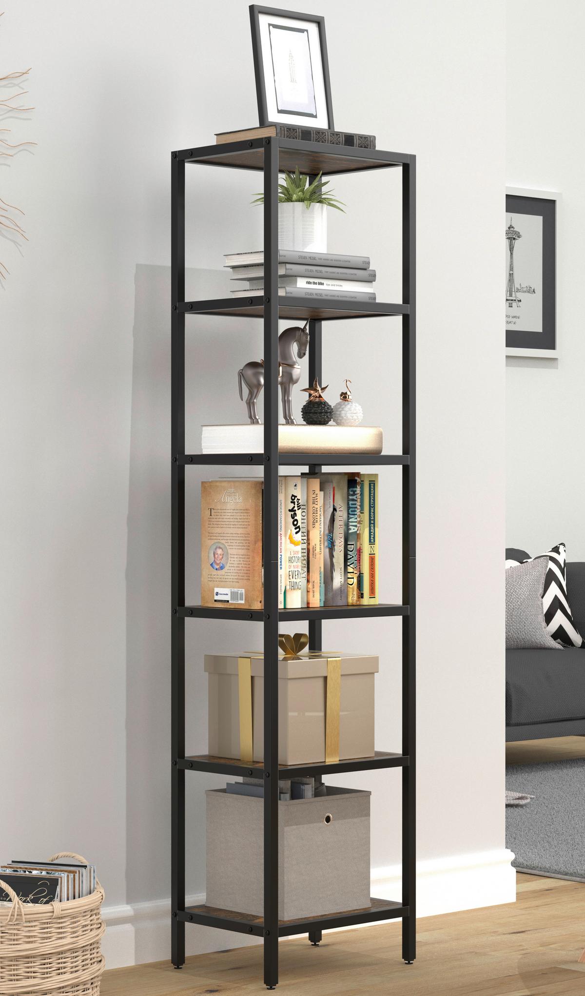 VITRÍNA VINALI M - černá, Design, kov/kompozitní dřevo (40/165/30cm) - MID.YOU