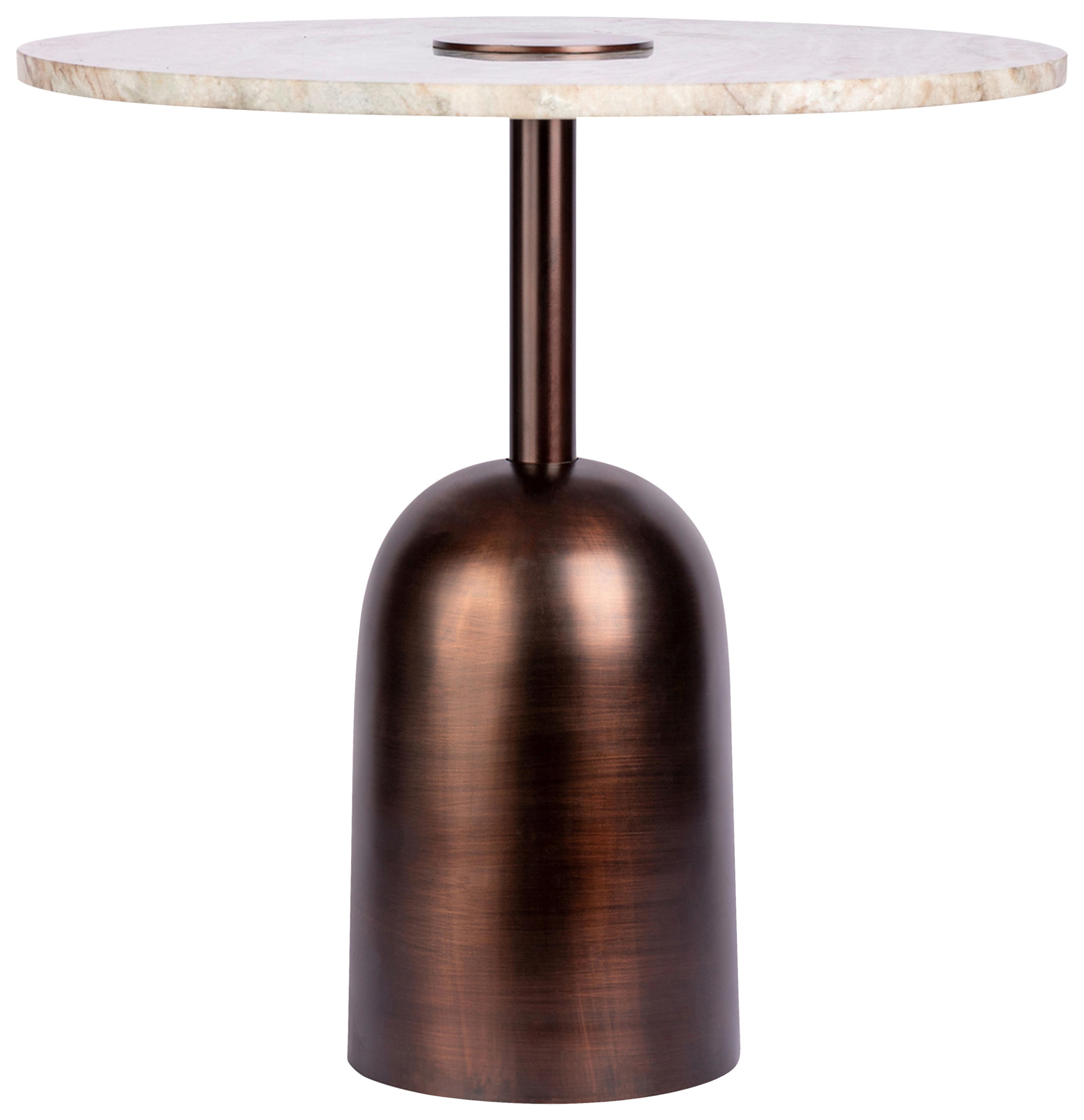 PRÍRUČNÝ STOLÍK HARRIET 100 BRAUN - hnedá, Design, kov/kameň (47/47cm) - MID.YOU