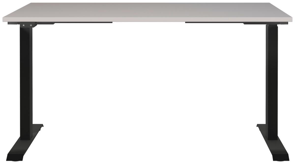 Schreibtisch Schwarz/Kaschmir L: 140cm - Kaschmir/Schwarz, MODERN, Holzwerkstoff/Metall (140/80/72-120cm) - Germania