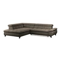 Ecksofa Gemini Dunkelbraun, B: 234cm - Taupe/Chromfarben, KONVENTIONELL, Textil (234/312cm)