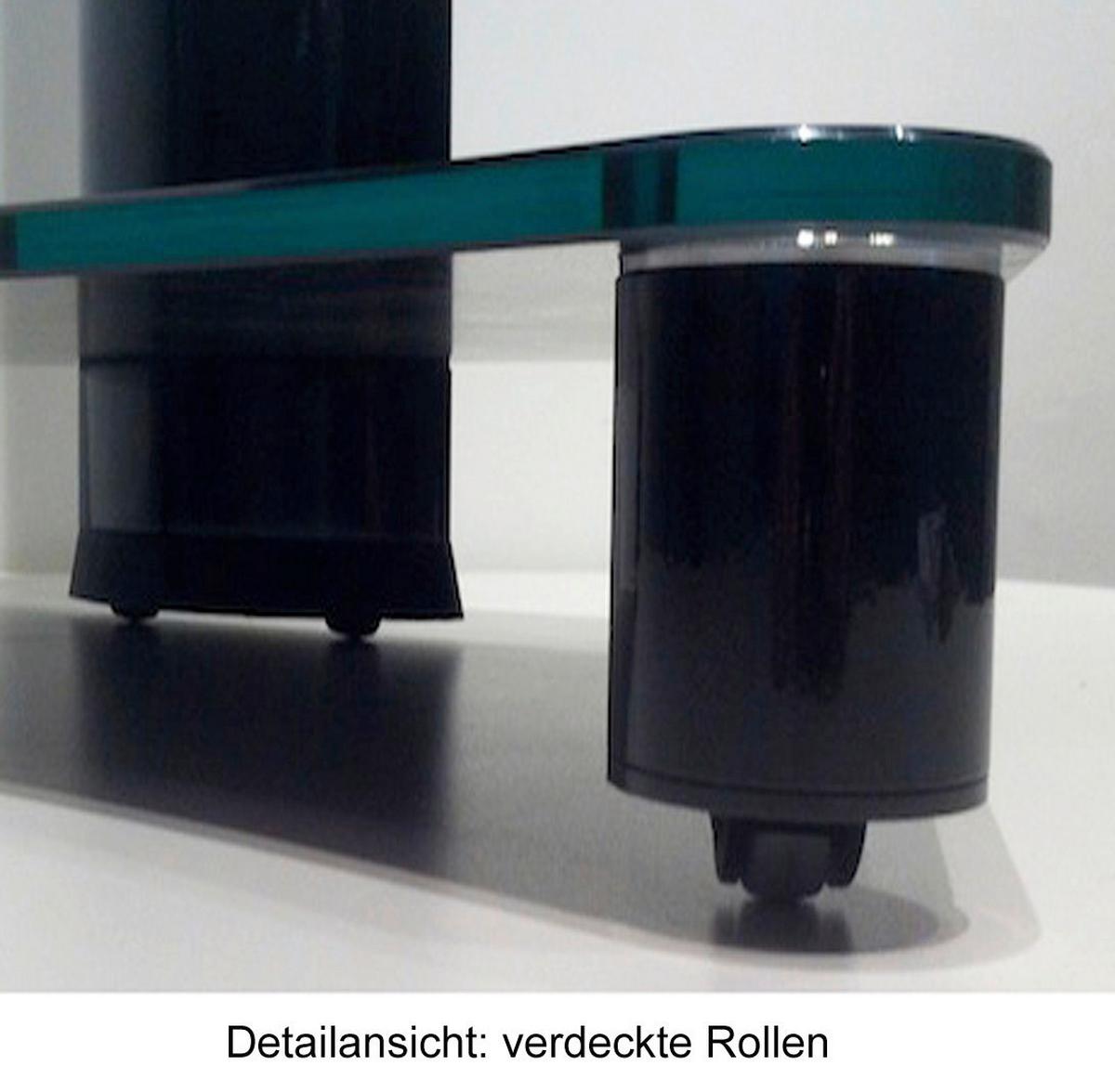 TV-Rack Bis 70" Schwenkbar mit Rollen Tosal Max. 30 Kg - Silberfarben/Schwarz, KONVENTIONELL, Glas/Metall (60/100/44cm) - MID.YOU