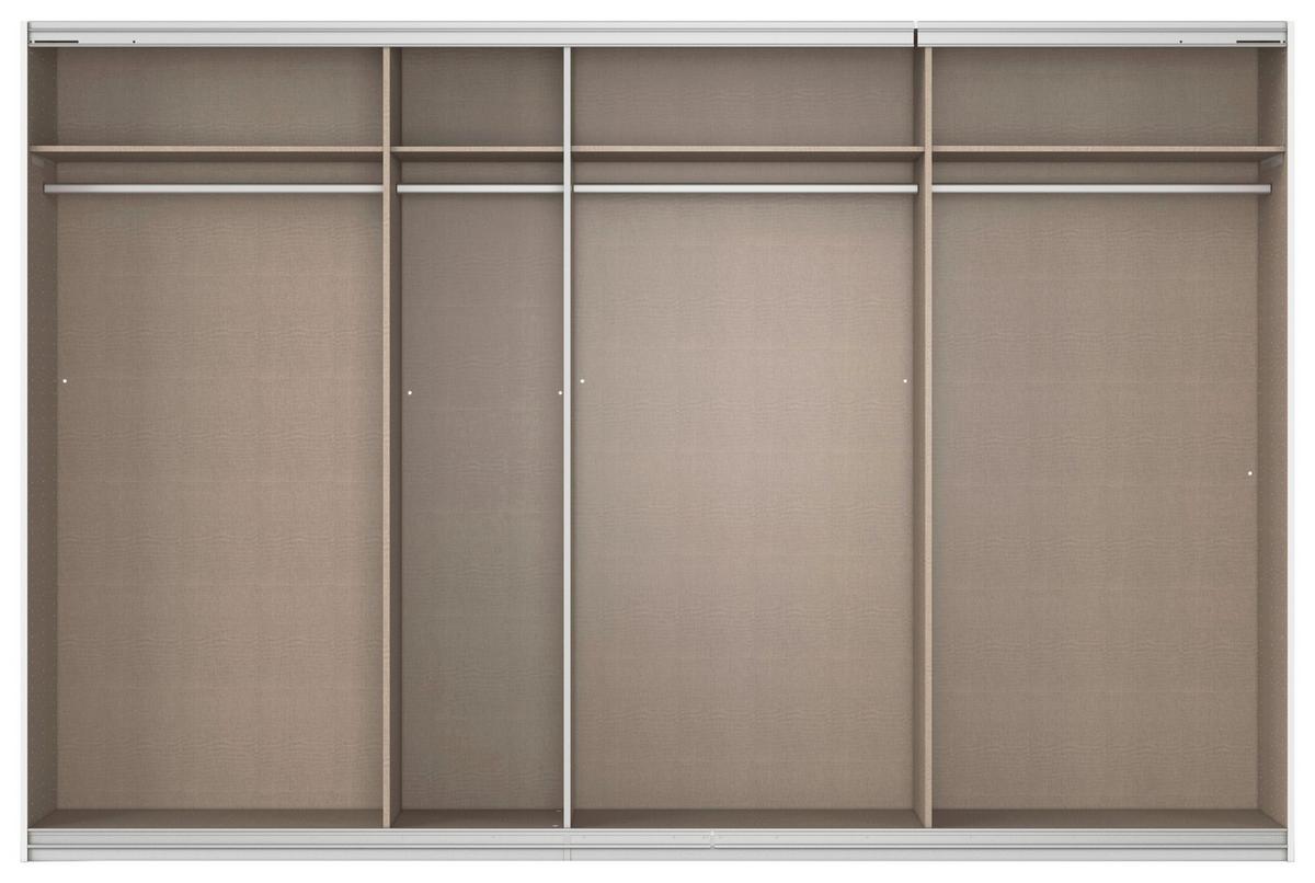 Tolóajtós Szekrény Feldkirch 315/210 Cm - ezüst/magasfényű antracit, Modern, faalapú anyag/Üveg (315/210/62cm)