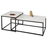 KONFERENČNÍ STOLEK KENO - bílá/černá, Lifestyle, kov/kámen (100/35/50cm)