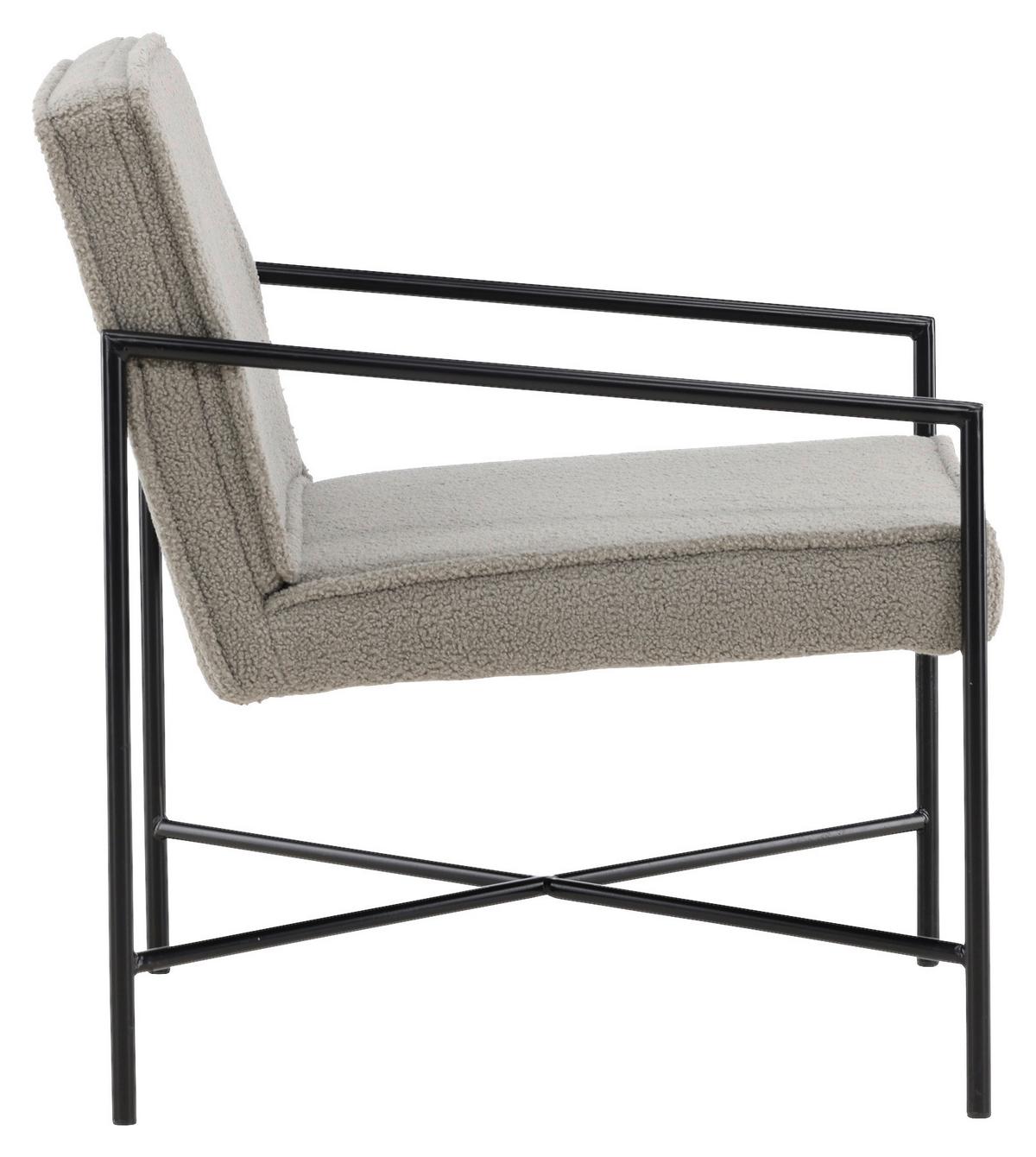 Sessel Rakel - Beige/Schwarz, Design, Textil/Metall (66/78/65cm) - Livetastic
